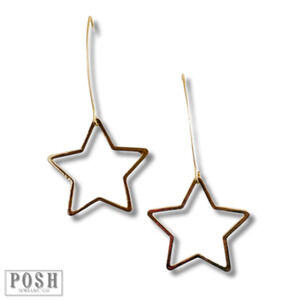 Long Dangle Drop Charm Star Hook Earrings